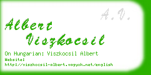 albert viszkocsil business card